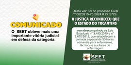 SEET vence ação judicial que garante jornada de 30 horas para profissionais da enfermagem do SVO